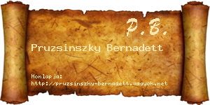 Pruzsinszky Bernadett névjegykártya